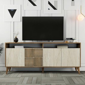 Skrinka Milan 2 Walnut and Travertine