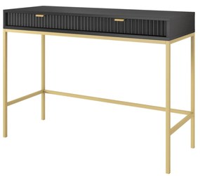 Toaletný stolík Nova 104 cm čierny/zlatý
