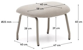 Béžový taburet Belina – Kave Home