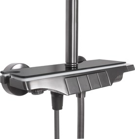 Rea Savio, nástenný sprchový set s ručnou spŕškou, grafitová matná, REA-P8412