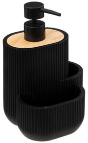Dávkovač saponátu Blackwood, čierna/s drevenými prvkami, 500ml