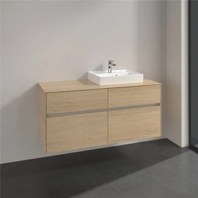 VILLEROY &amp; BOCH Collaro závesná skrinka pod umývadlo na dosku (umývadlo vpravo), 4 zásuvky, 1200 x 500 x 548 mm, Nordic Oak, C07200VJ