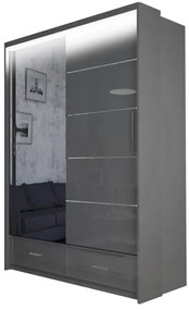 Šatníková skriňa Multi 150, sivá