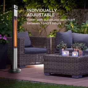 Blumfeldt Heat Guru Plus, infračervený ohrievač, 2000 W, 3 stupne ohrevu, diaľkový ovládač, strieborný