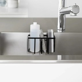 Čierny kovový stojan na umývacie prostriedky bez vŕtania Film Hook – YAMAZAKI