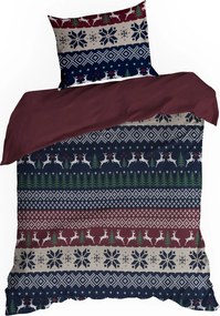 VIANOČNÉ RENFORCÉ OBLIEČKY SKANDY 140X200 CM, 1 KS 70X80 CM VZOROVANÉ