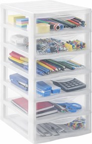 SUNDIS Úložný box so 6 zásuvkami, transparentný, ORGAMIX