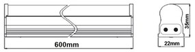 ACA Lighting LED lineárne svietidlo DAPO 9W/230V/3000K/900Lm/120°/IP20/600mm