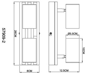 Globo 57909-2 - Bodové svietidlo KAYDEN 2xGU10/25W/230V čierna