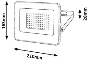 RABALUX Vonkajší nástenný bodový LED reflektor FLOOD, 50W, denná biela, IP65, čierny