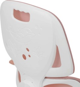 Detská pracovná stolička NANDU — sieť / látka, ružová