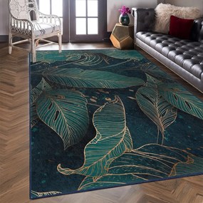 Prateľný koberec v petrolejovej farbe 120x180 cm Midnight Jungle – Mila Home
