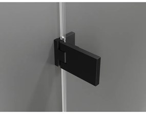 Mexen Lunar-F, skladací sprchový kút ľavý 100 x 80 cm, 8mm číre sklo, čierny profil, 836-100-080-70-00-L