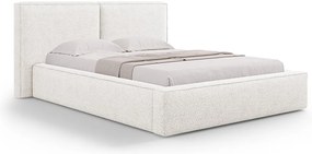 Micadoni Jodie dizajnová posteľ - Biela, Bouclé, 140 cm