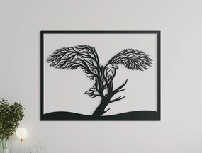 drevko 3D obraz na stenu Orol a strom Rozmer obrazu: 33,5 x 44,5 cm, Farba dekorácie: Čierna
