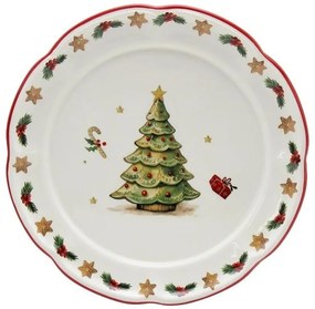 Keramický dezertný tanierik so stromčekom Chrissie - Ø 20,5*2 cm