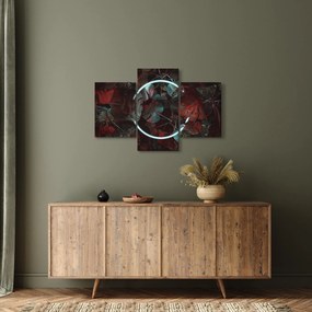 Obraz - Neónový kruh medzi palmami (90x60 cm)