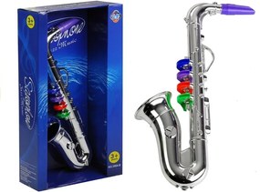 LEAN TOYS Hudobný nástroj saxofón strieborný