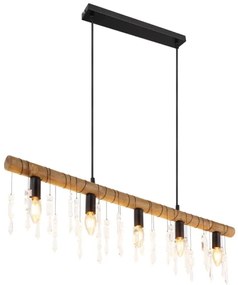 Globo 15532-5H - Luster na lanku KIRA 5xE14/40W/230V čierna/hnedá