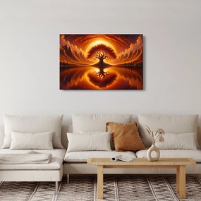 Obraz – Strom v krvavom slnku (90x60 cm)