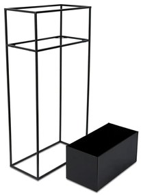 KOVOVÝ KVETINÁČ SO STOJANOM RECT 90X24X44 CM ČIERNA