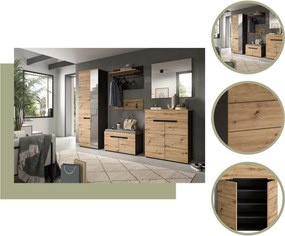 Predsieňová zostava Cano (6-dielna), šedá/dub artisan