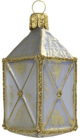 Bella Rose Sklenená vianočná ozdoba Lucerna Modrá