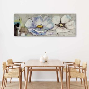 Obraz na plátně Akvarelová sada květin - 90x30 cm