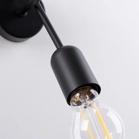Sollux SL.1433 - Nástenná lampa LOOP 1xE27/15W/230V čierna
