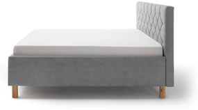 Čalúnená posteľ kartika s úložným priestorom 160 x 200 cm svetlo sivá MUZZA