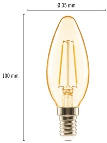 LED žiarovka FLAIR C35G E14 2W/18W 180lm 2000K