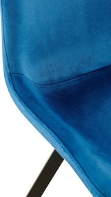 Jedálenská stolička Lewes - zamat - Tmavo modrá