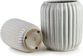 Sada 2 ks keramických květináčů NEVA XV bílá