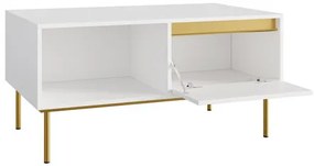 Konferenčný stolík Gelean (biela + zlatá) . Vlastná spoľahlivá doprava až k Vám domov. 1103712