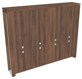 Vysoká skriňa Verno+ S 260 x 46 x 210 cm, orech / vanilka
