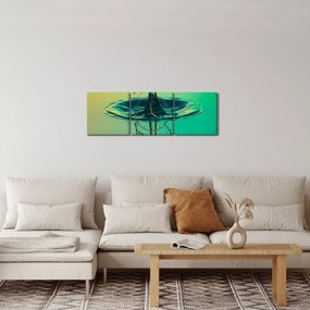 Obraz kvapky vody (s hodinami) (90x30 cm)