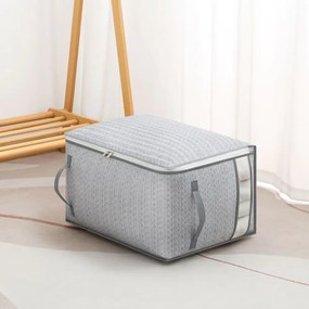 eCarla Textilný box na uskladnenie posteľnej bielizne a oblečenia, sivý COCK 52 x 44 x 30 cm