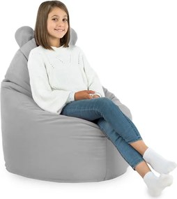 Detské kreslo Sako TEDDY – mäkké plyšové kreslo pre najmenších Farba: Sv. sivý