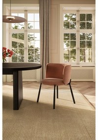 Broskyňové čalúnené jedálenské kreslá v súprave 2 ks Ginny – MOME