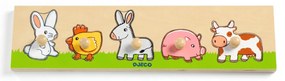 Drevené vkladacie puzzle - Na farme