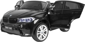 Ramiz BMW X6M XXL pre 2 deti Lakované čierne SUV + diaľkové ovládanie + ekokoža