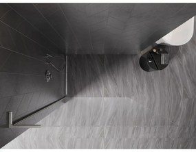 Mexen, Mexen Kioto-X L sprchová stena 120 x 200 cm, priehľadná 10 mm, brúsený nikel - 800-120-107-97-00-X