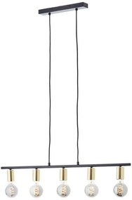 Brilliant - Luster na lane KERRY 5xE27/40W/230V čierna/mosadz
