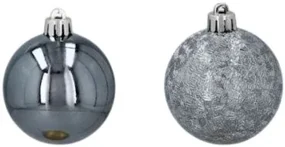 Vianočné gule 12ks 6cm Grafit