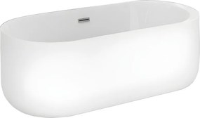 BPS-koupelny Voľne stojaca akrylátová vaňa HYD-VO501 170x80 biela, odtokový komplet chróm