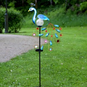 LED solárna deko lampa Peacock, páv