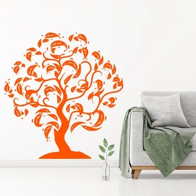Veselá Stena Samolepka Novembrový Strom Farba: oranžová, Veľkosť: 100 x 109 cm