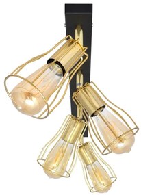 Bodové svietidlo TUBE 4xE27/15W/230V zlatá/čierna