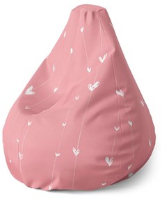 Sablio Sedací vak Pear Asymetrické srdiečka - 70 x 95 x 15 cm