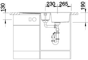 Blanco Metra 6 S, silgranitový drez 1000x500x190 mm, 1,5-komorový, sivá skala, BLA-518878